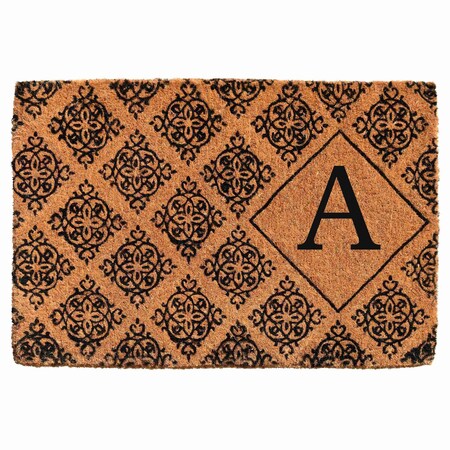 Monogram Door Mat, Black, Natural, 24 in W x 36 in L